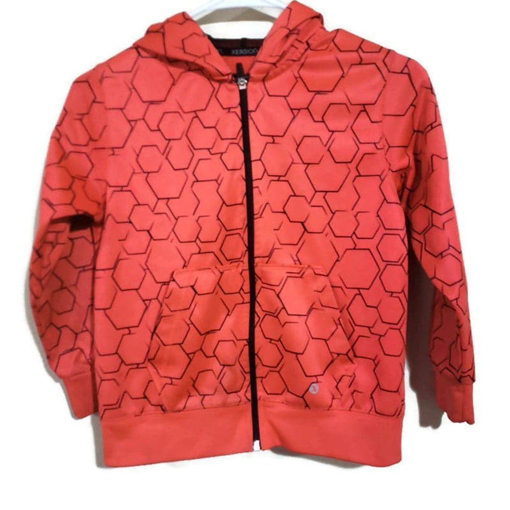 Xersion boys orange hoodie size 8 long sleeves